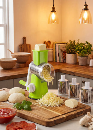 Rotary Grater & Vegetable Slicer with  Multi-Blade Drums