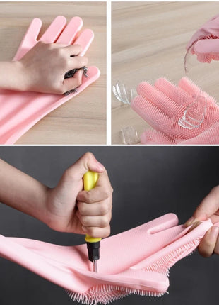 Silicone Rubber Dish Washing Gloves For Household
