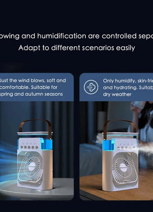 Portable USB Mini Fan 3-in-1 Cooler with Humidifier