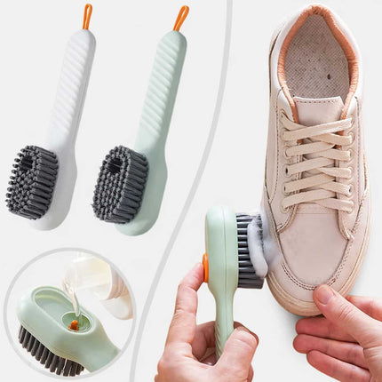Press Style Shoe Cleaner Brush with Soap Dispenser