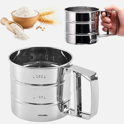 Flour Filter Stainless Steel - With Handle & Smooth Filter